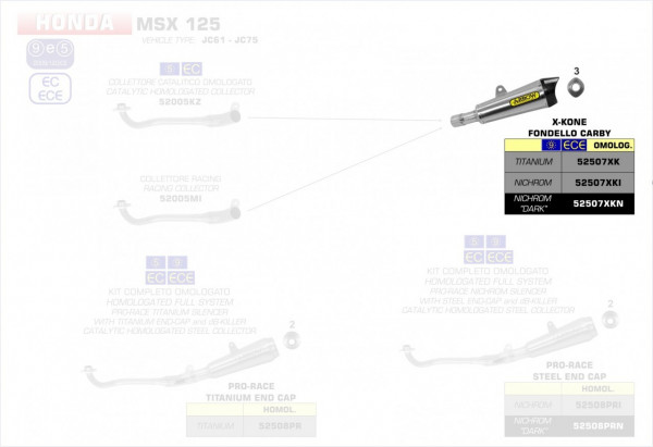 Arrow X-Kone Titan Endschalldämpfer passend für Honda MSX 125 (JC61/JC75) ’16–19