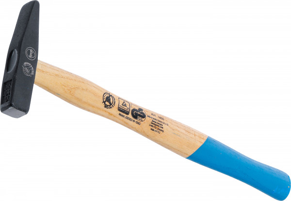 Schlosserhammer 100 g mit Holzstiel und Metallkeil