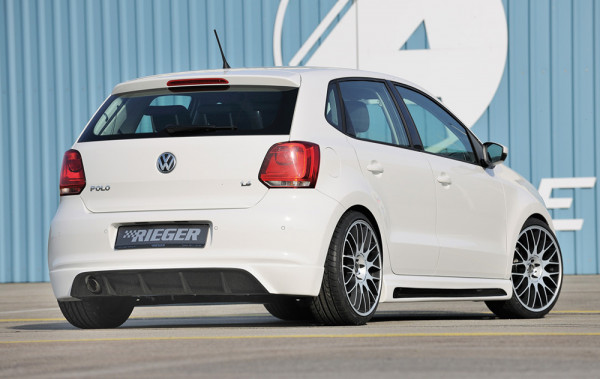 Rieger Heckschürzenansatz carbon look für VW Polo 6 (6R) 5-tür. 04.09-01.14 (bis Facelift)