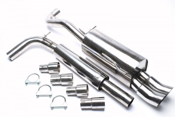 TA Technix Edelstahlanlage 2x76mm DTM passend für Seat Arosa 6H, VW Lupo 6E/6X