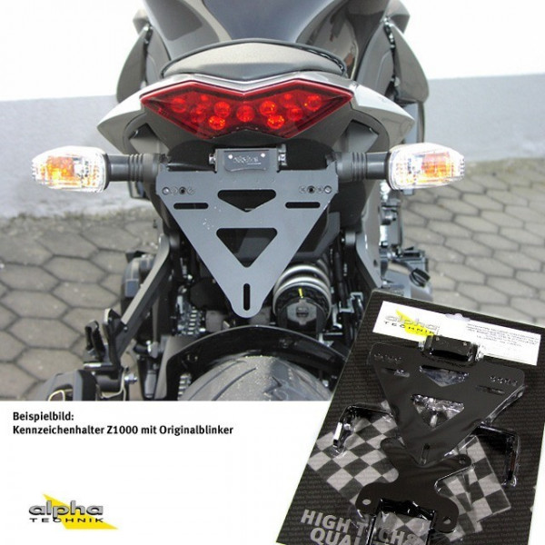 alpha Technik Kennzeichenhalter Kawasaki Z1000 Typ ZRT00D Modelljahr 2010-