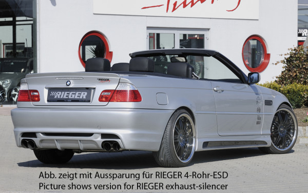 Rieger Heckeinsatz matt schwarz für BMW 3er E46 Cabrio 02.98-12.01 (bis Facelift)