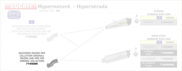 Arrow Zwischenrohr passend für Ducati Hypermotard / Hyperstrada