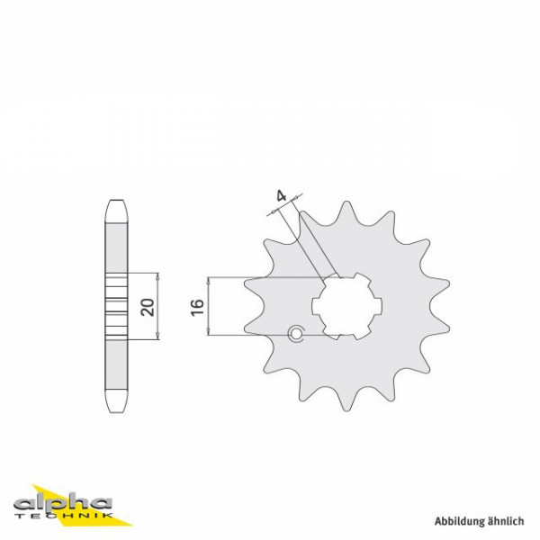 Ritzel 14 Zähne Teilung 420 passend für Kawasaki KX85