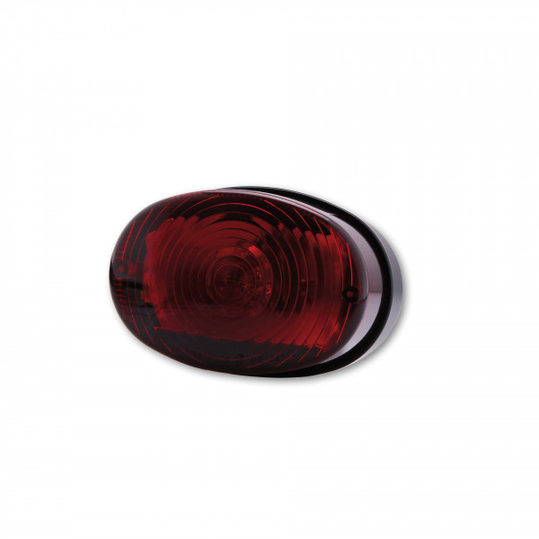 SHIN YO oval Universal Rücklicht, Rotes Glas