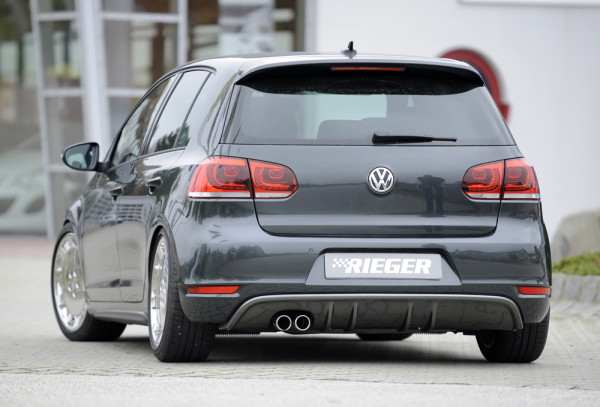 Rieger Heckeinsatz mit 2 Doppelfinnen carbon look für VW Golf 6 Cabrio