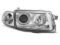 Scheinwerfer passend für Opel Astra F (09.94–08.97) Engelsaugen Chrom Scheinwerfer passend für Opel Astra F (09.94–08.97) Engelsaugen Chrom