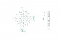 Ritzel 14 Zähne Teilung 428 passend für SWM Ritzel 14 Zähne Teilung 428 passend für SWM
