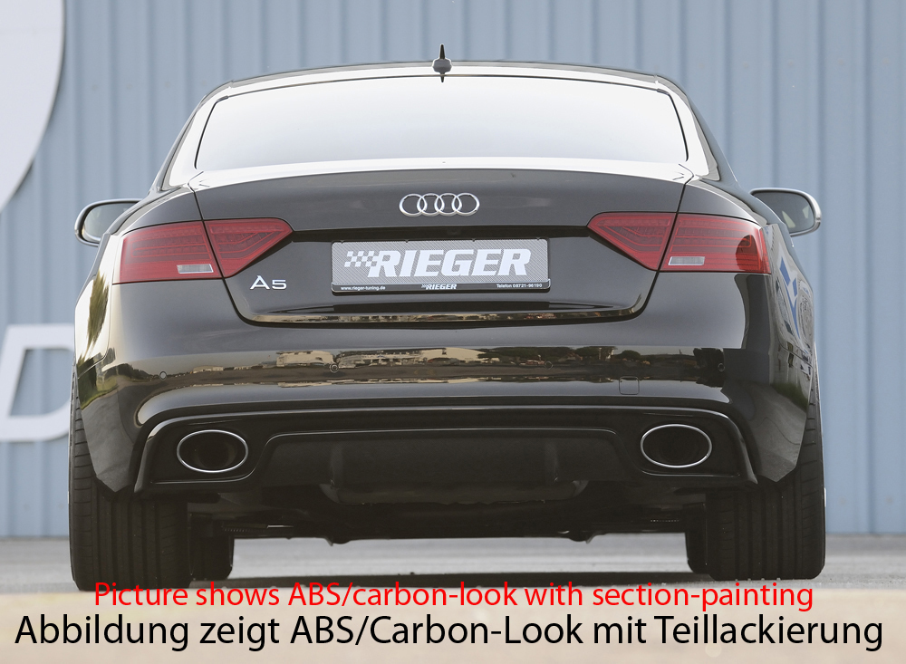 Rieger Heckeinsatz matt schwarz für Audi A5 (B8/B81) Sportback