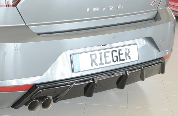Rieger Heckeinsatz glanz schwarz für Seat Ibiza (KJ) 5-tür. 01.17-