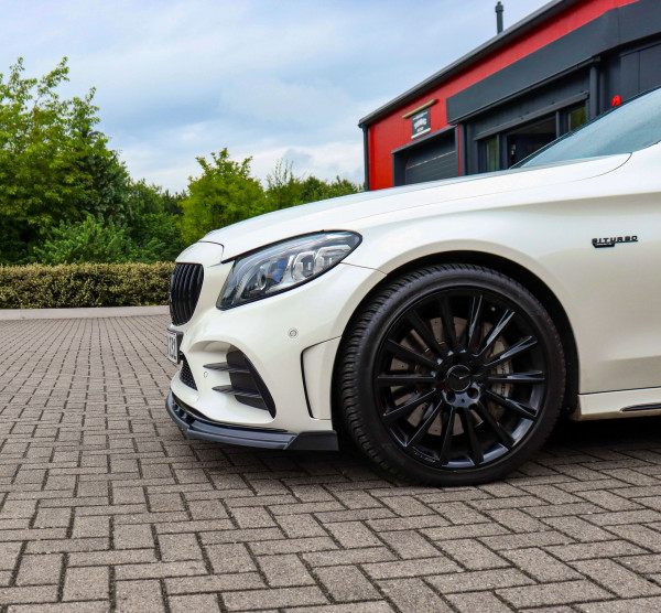 Cuplippe Frontspoilerlippe aus ABS mit Wings passend für Mercedes Benz C43 AMG Facelift