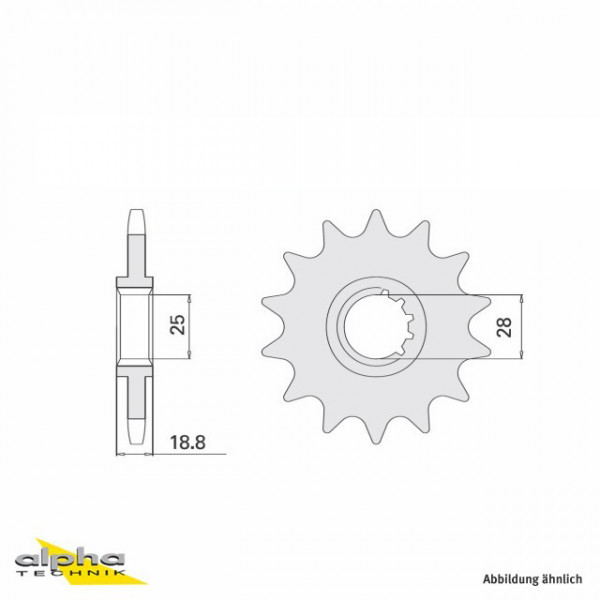 Ritzel 17 Zähne Teilung 525