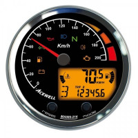 ACEWELL Analog Tacho 210 km/h mit Digital DZM Ring chrom – Zifferblatt schwarz, Gehäuse chrom ACEWELL Analog Tacho 210 km/h mit Digital DZM Ring chrom – Zifferblatt schwarz, Gehäuse chrom