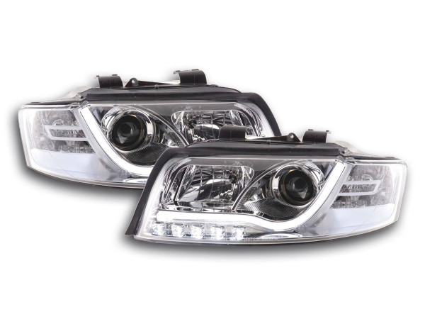 Scheinwerfer Set Daylight LED Tagfahrlicht passend für Audi A4 Typ 8E 01-04 chrom
