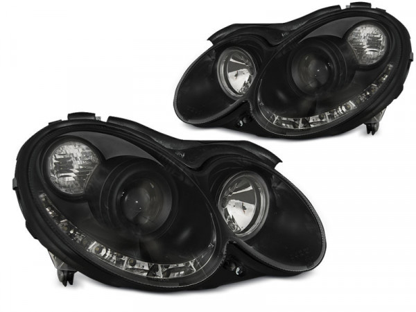 Scheinwerfer Tageslicht schwarz passend für Mercedes Clk W209 03-10