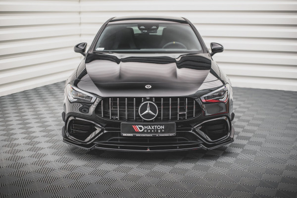 Front Ansatz V.2 Für Mercedes-AMG CLA 45 Aero C118 Schwarz Hochglanz