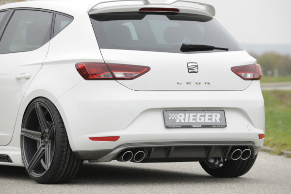 Rieger Heckschürzenansatz carbon look für Seat Leon (5F) 3-tür. (SC) 10.12-12.16 (bis Facelift)