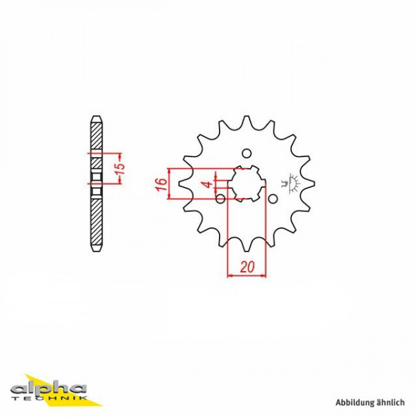 Ritzel 15 Zähne Teilung 428 passend für Kawasaki KE125 K1
