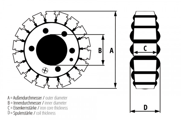 ELECTROSPORT Stator ESG 138 Kawasaki Z 1000 (10-15)