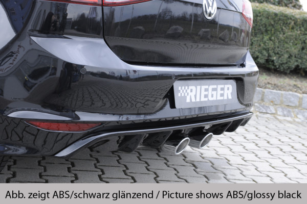 Rieger Heckeinsatz matt schwarz für VW Golf 7 R-Line 5-tür. 10.12-12.16 (bis Facelift)