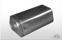 FOX Uni-Schalldämpfer Trapezoid Edelstahl 245x175mm, Länge 420mm, d1Ø 101,6mm außen FOX Uni-Schalldämpfer Trapezoid Edelstahl 245x175mm, Länge 420mm, d1Ø 101,6mm außen