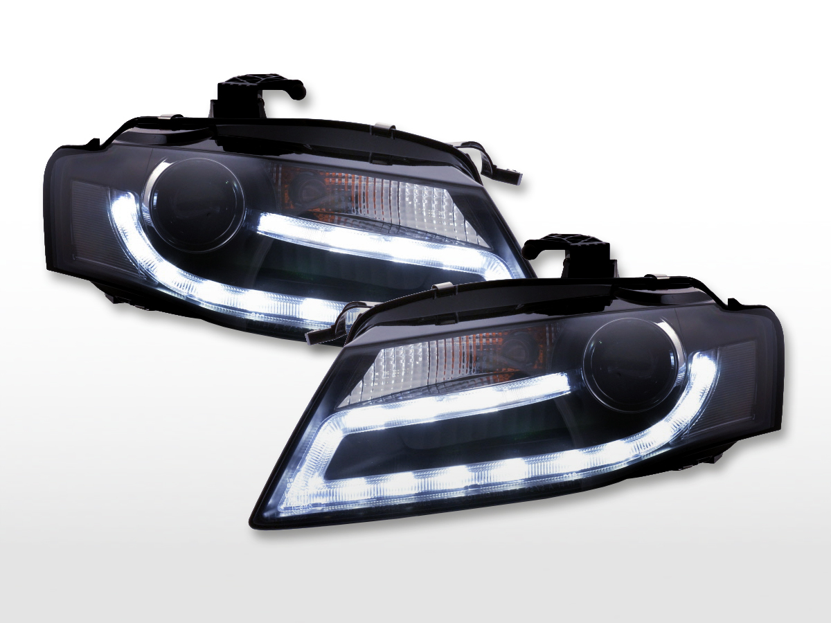 Scheinwerfer Set Xenon Daylight LED Tagfahrlicht Audi A4 B8 8K 07-11  schwarz, Scheinwerfer, Fahrzeugbeleuchtung, Auto Tuning