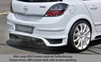Rieger Heckschürzenansatz matt schwarz für Opel Astra H Schrägheck 03.04- Ausführung: Schwarz matt