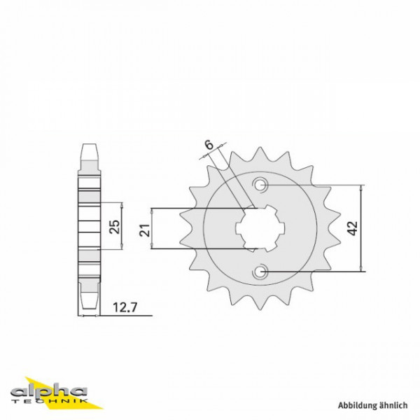 Ritzel 17 Zähne Teilung 530