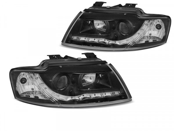 Scheinwerfer Tageslicht schwarz passend für Audi A4 B6 Cabrio 02-06