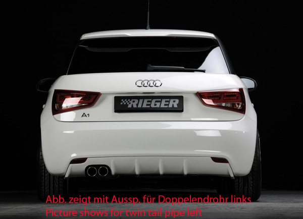 Rieger Heckeinsatz matt schwarz für Audi A1 (8X) 5-tür. (Sportback) 08.10-12.14 (bis Facelift)