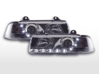 Scheinwerfer Set Daylight LED chrom passend für BMW 3er E36 92-98 Scheinwerfer Set Daylight LED chrom passend für BMW 3er E36 92-98