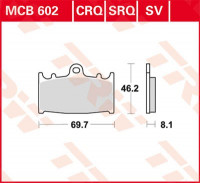 Scheibenbremsbeläge MCB602CRQ passend für Suzuki Modelle Scheibenbremsbeläge MCB602CRQ passend für Suzuki Modelle