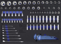 Werkstattwageneinlage 3/3: Steckschlüssel-Einsätze / Maul-Ringschlüssel | Zollgrößen | 90-tlg. Werkstattwageneinlage 3/3: Steckschlüssel-Einsätze / Maul-Ringschlüssel | Zollgrößen | 90-tlg.