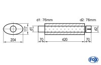 FOX Uni-Schalldämpfer oval 204x117mm Edelstahl FOX Uni-Schalldämpfer oval 204x117mm Edelstahl