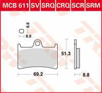 Scheibenbremsbeläge MCB611CRQ passend für Yamaha Motorräder Scheibenbremsbeläge MCB611CRQ passend für Yamaha Motorräder