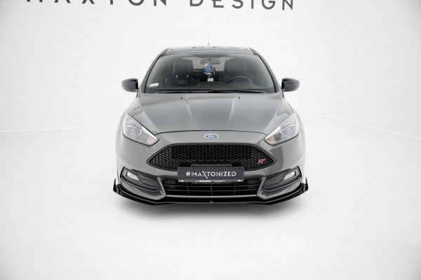 Front Stoßstange Flaps Für Ford Focus ST Mk3 Facelift Schwarz Hochglanz