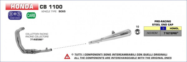 71485MI-Arrow Racing Krümmer Honda CB 1100 13-16