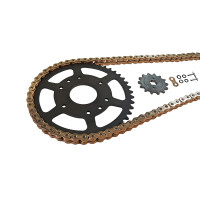 EK-Chain Kettensatz 520 MVXZ-2 Gold passend für Royal Enfield 350 Classic & Meteor EK-Chain Kettensatz 520 MVXZ-2 Gold passend für Royal Enfield 350 Classic & Meteor