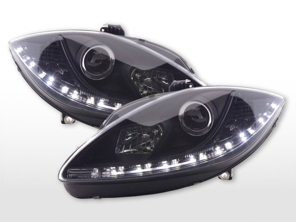 Scheinwerfer Set Daylight LED TFL-Optik Seat Leon 1P 09- schwarz