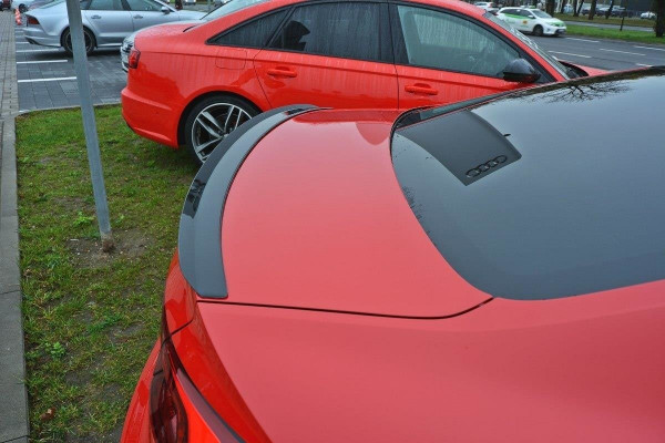 Spoiler CAP Für Audi A5 S-Line F5 Coupe Schwarz Hochglanz