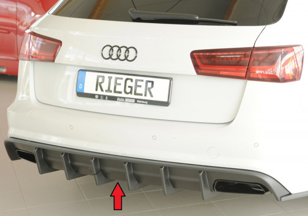 Rieger Heckeinsatz passend für Audi A6 (4G/C7) Avant Facelift mit AHK und S-Line Heckschürze