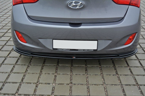Mittlerer Diffusor Heck Ansatz Für Hyundai I30 Mk.2 Schwarz Hochglanz