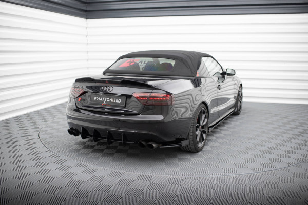 Street Pro Heck Ansatz Flaps Diffusor +Flaps Für Audi S5 / A5 S-Line Coupe / Cabriolet 8T Schwarz Ho