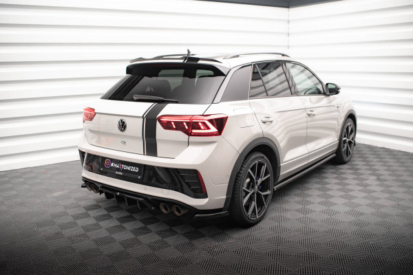 Spoiler CAP Für Volkswagen T-Roc R / R-Line Mk1 Facelift Schwarz Hochglanz