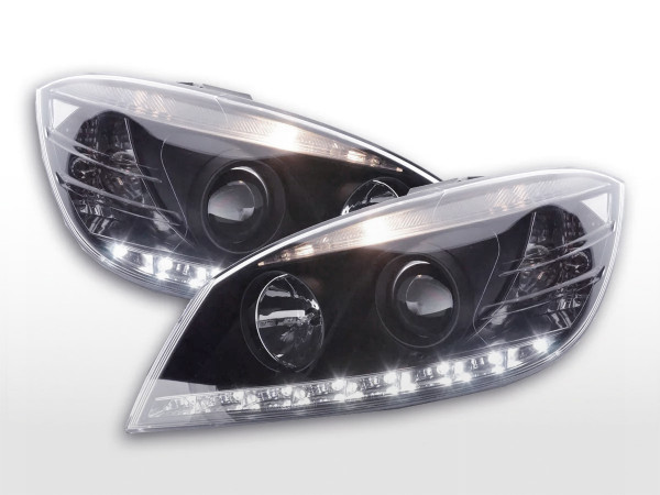 Scheinwerfer Set Daylight LED TFL-Optik Mercedes C-Klasse Typ W204 07-10 schwarz