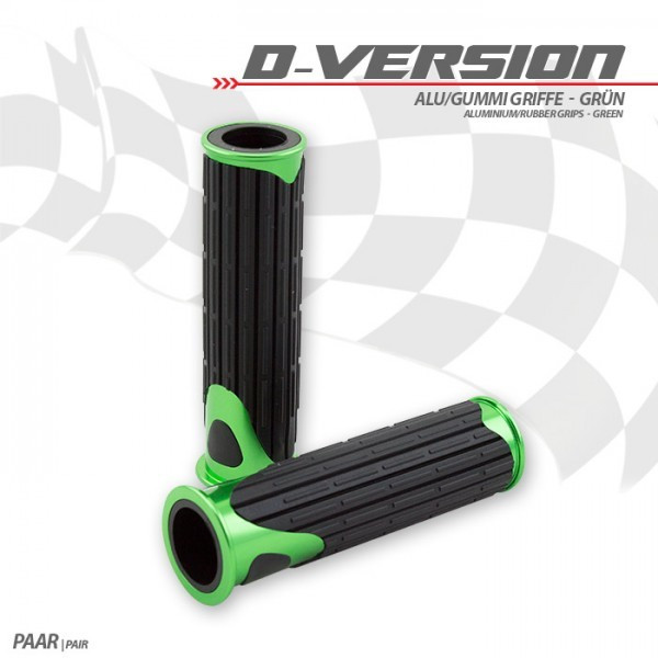Alu/Gummi-Griffe "D-Version" | grün | 22mm Länge: 125 mm | Ende offen