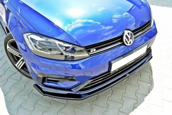 Front Ansatz V.2 Für VW Golf 7 R / R-Line Facelift Schwarz Matt