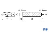 FOX Uni-Schalldämpfer oval aus Edelstahl 235x97mm FOX Uni-Schalldämpfer oval aus Edelstahl 235x97mm