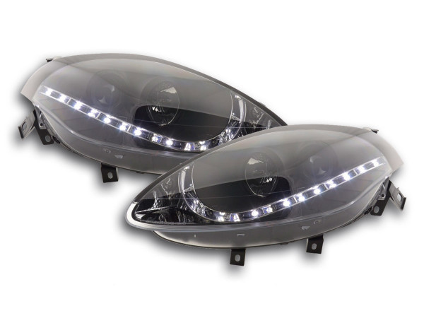Scheinwerfer Set Daylight LED TFL-Optik Fiat Bravo Typ 198 07- schwarz