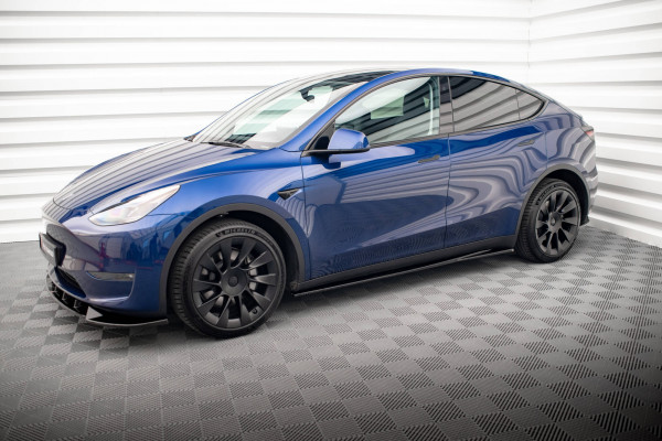 Seitenschweller Ansatz Für V.1 Für Tesla Model Y Schwarz Hochglanz